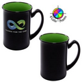 16 oz Two Tone Marco Mug - 4 Color Process (Black/Lime Green)